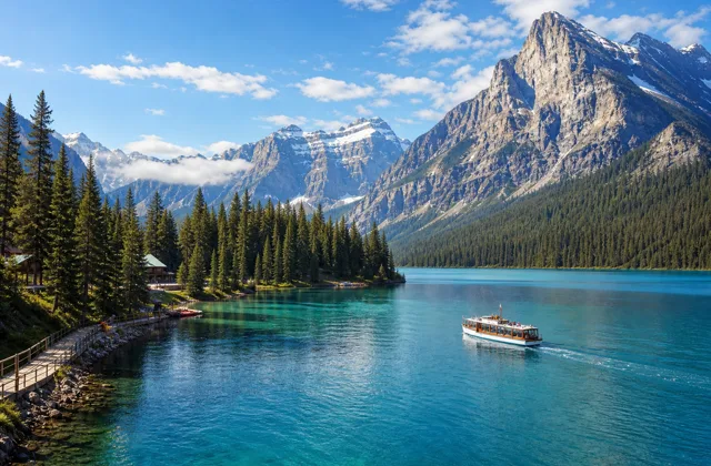 Mountain lake scenery for a road trip